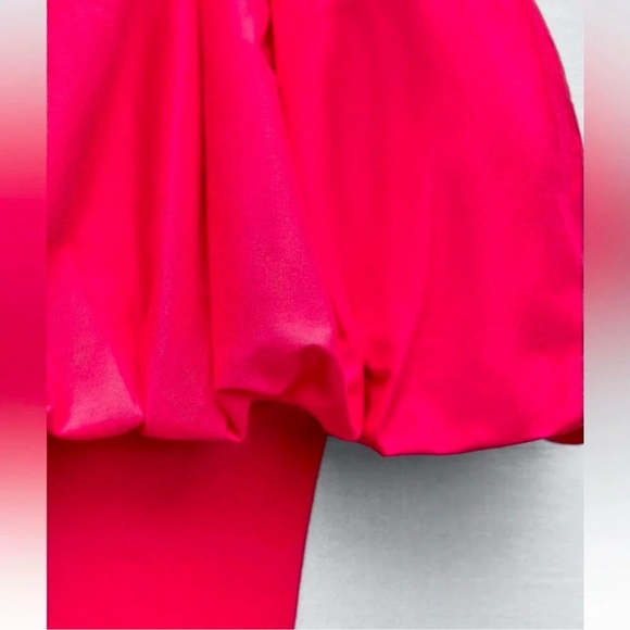 ZARA RASPBERRY OFF SHOULDER PINK MINI DRESS - Picture 8 of 10
